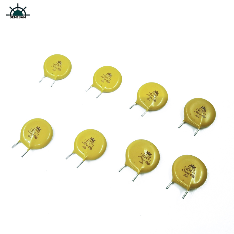 Produttore Cina Prodotti esistenti, Giallo taglio corto Kink MOV Resistor14mm 14D471 470V Varistor MOV