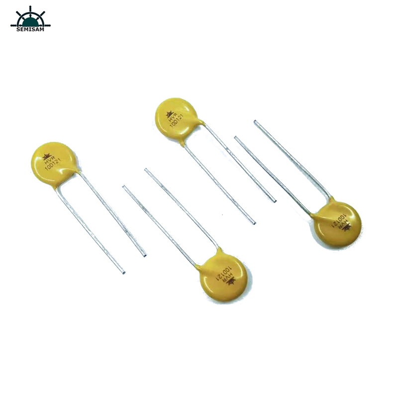 Porcellana Fornitore del resistore ODM ODM Silicio giallo 10D121 Diametro Diametro 10mm Varistore di ossido di metallo per la luce a LED