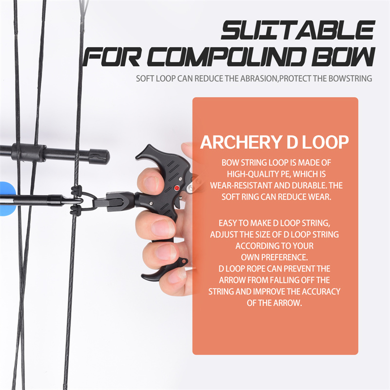 Elong Outdoor 280083 Airery D Loop Corda 5 pollici Airury BOWSTRING TRUCCIO DI PARTITO D'ARCHI D'anello Corda Materiale di rilascio Nocking D LOOP Stringa corda