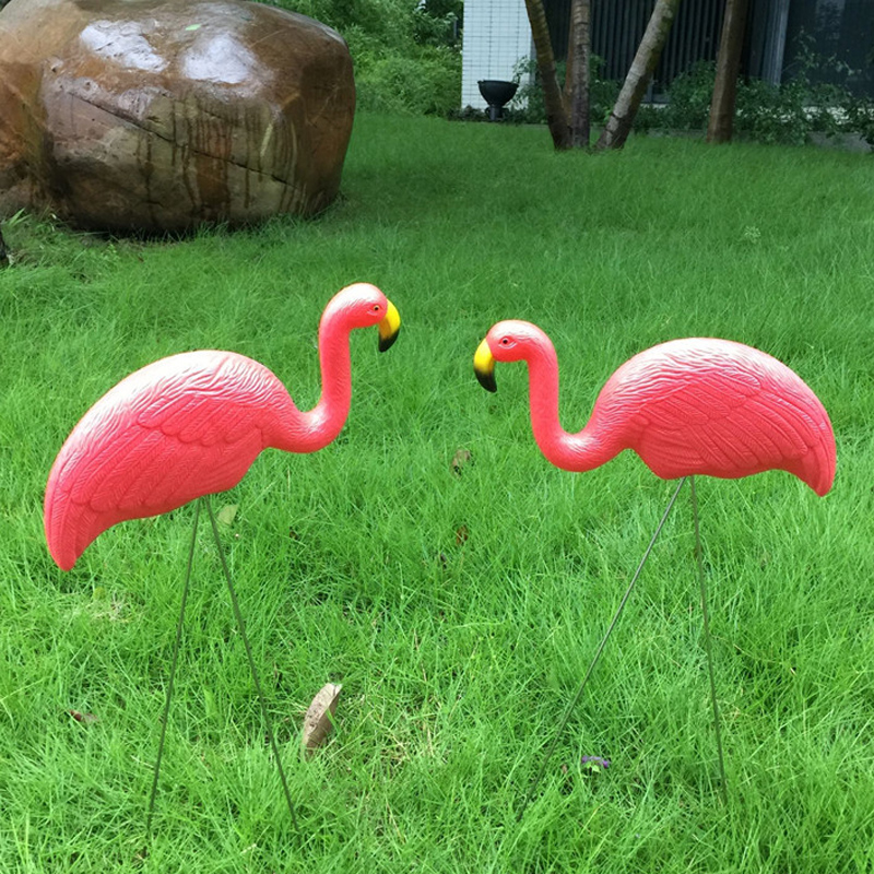 Simulazione di plastica fenicottero decorazione del bambino ornamenti da giardino all'aperto ornamenti in resina fenicottero figurine fieno giardino festival decorazione del giardinaggio