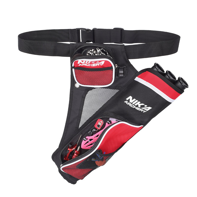 Nika tiro con l'arco 430021 Rh Red Color 3 Tube Hip Hip Hiver Hunting Training Training Airy Arrow Holder Holder Bow Belt Cinturino in vita Hanged bersaglio