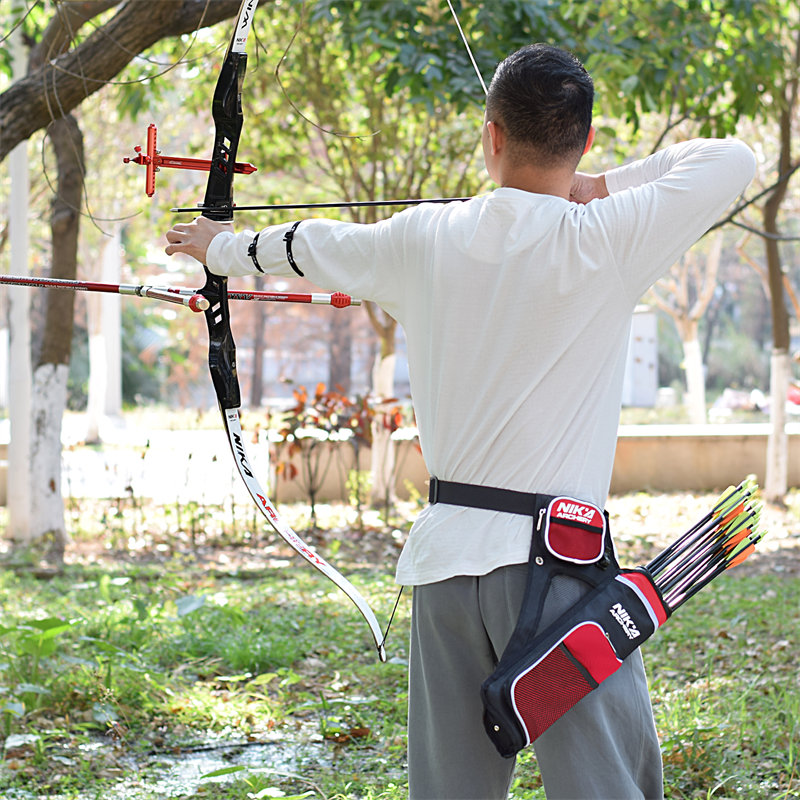 Nika tiro con l'arco 430021 Rh Red Color 3 Tube Hip Hip Hiver Hunting Training Training Airy Arrow Holder Holder Bow Belt Cinturino in vita Hanged bersaglio