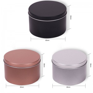 8oz Black Black Blackplate Candle Jar Aromatherapy Metal Imballaggio in metallo Candela JAR 85 * 50mm