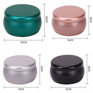 Barattolo di candela vuotanero opaconero ecocompatibile con lid95 * 50mm