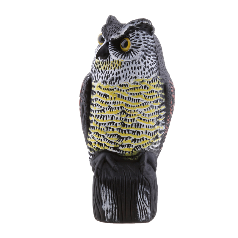 36cm Plastic Garden Ornament Owl Yard Scarer Realistic Decoy Garden Decor