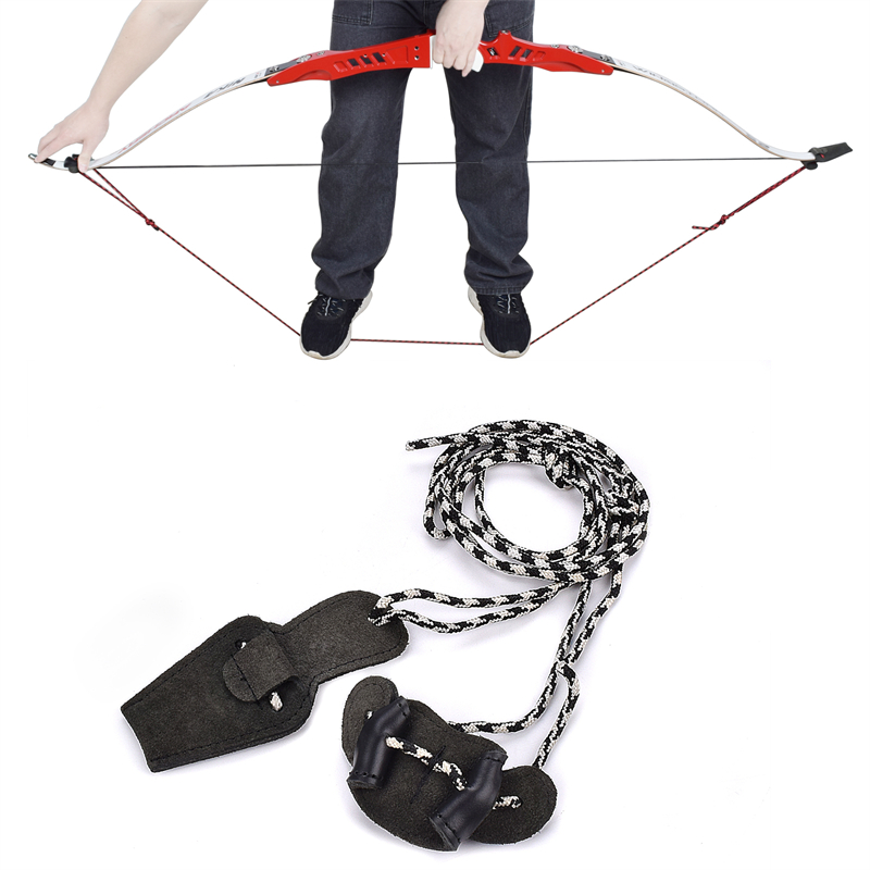 Nika Tiro con l'arco 454001 Arco Stringer Nylon&leather Regolabile Tiro con l'arco Ricurvo/tradional Bow Stringa Aiuti di tiro Pratica