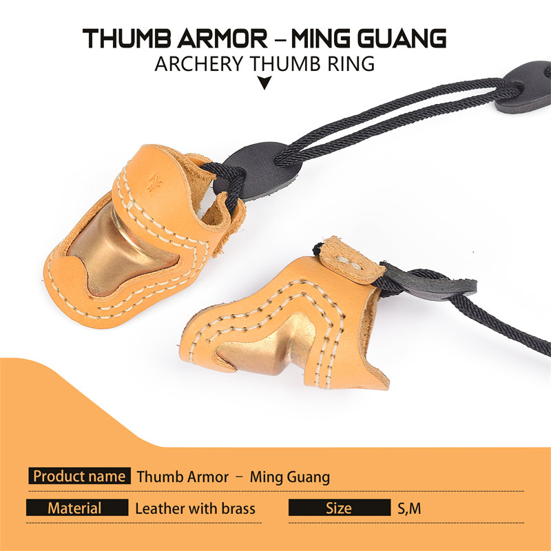Elong Outdoor 420029 S formato a tiro con l'arco Thumb ArmorTitional Handmade Thumb Finger Protector Airy Thumb Ring