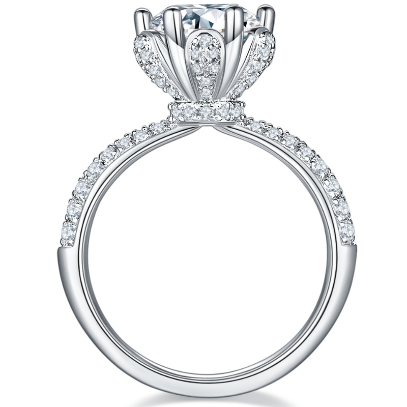 Argento sterling in argento di gioielli TUOCHEN 925/18K/14K/10K/9K anello con 3a/5a zircon/Moissanite/Diamond Stone