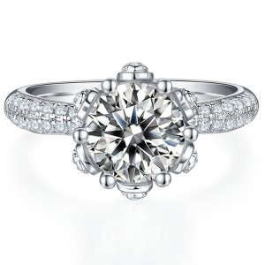 Argento sterling in argento di gioielli TUOCHEN 925/18K/14K/10K/9K anello con 3a/5a zircon/Moissanite/Diamond Stone