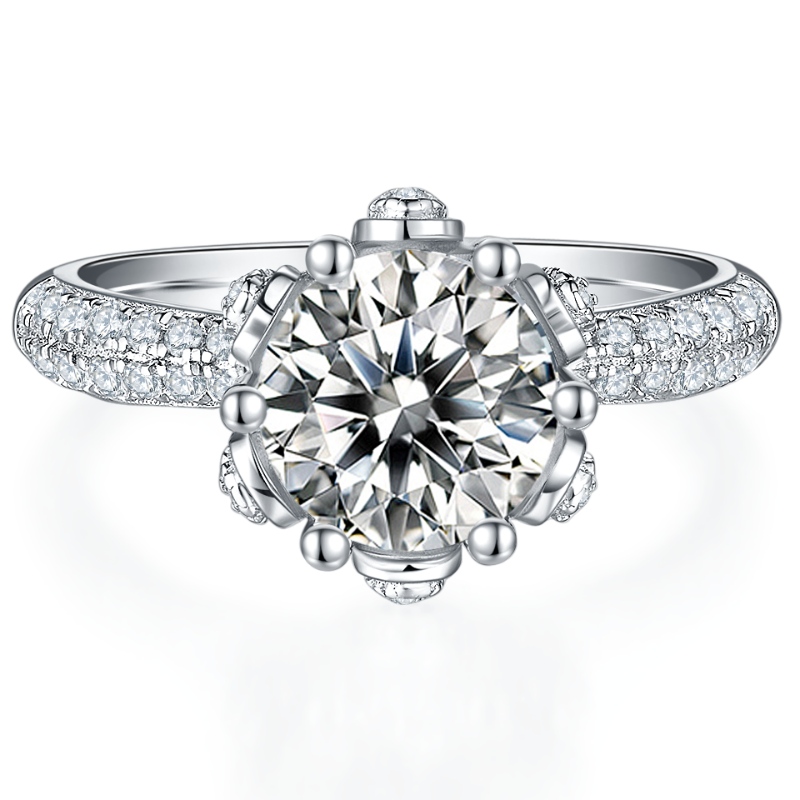 Argento sterling in argento di gioielli TUOCHEN 925/18K/14K/10K/9K anello con 3a/5a zircon/Moissanite/Diamond Stone