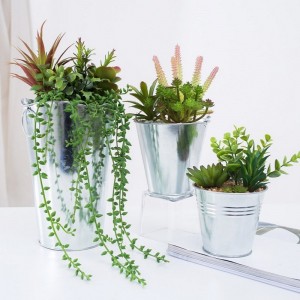 Fornitura diretta della fabbrica succulente artificiale in vaso di ferro