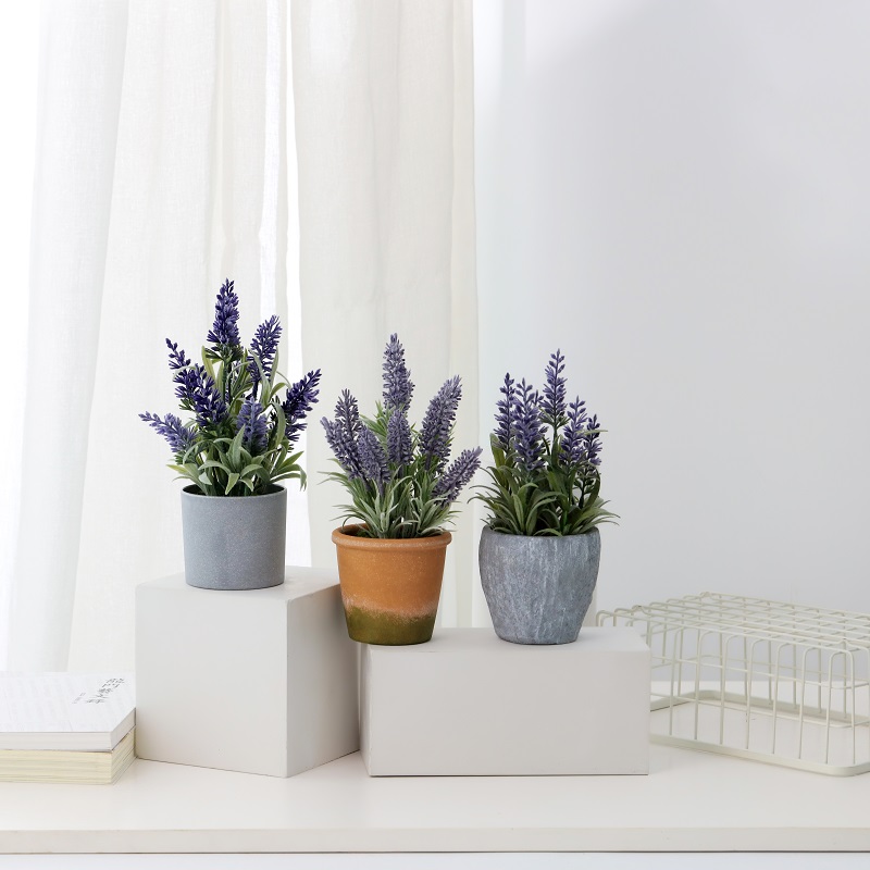 Vendita calda Factory Direct Fornitura lavanda artificiale in vaso