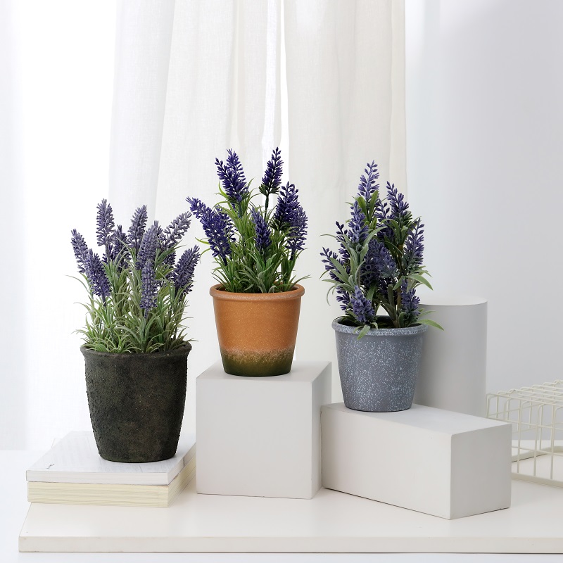 Vendita calda Factory Direct Fornitura lavanda artificiale in vaso