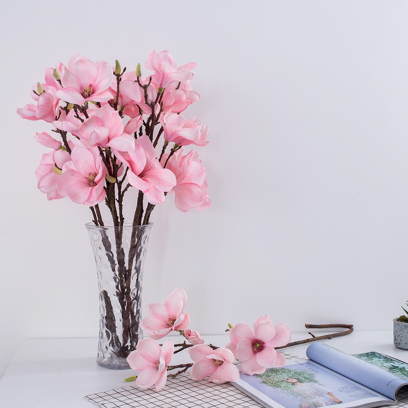 Fornitura diretta della fabbrica Singolo ramo lungo magnolia fiore fiore artificiale per la vendita
