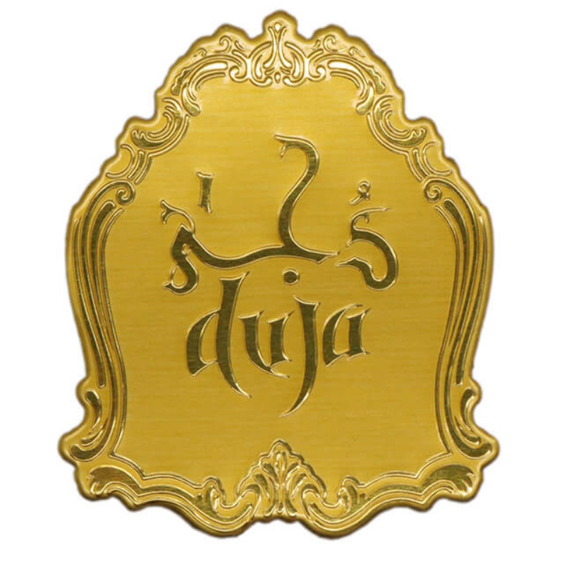 Autoadesivo di profumo di alluminio personalizzato anodizzato in oro metallico