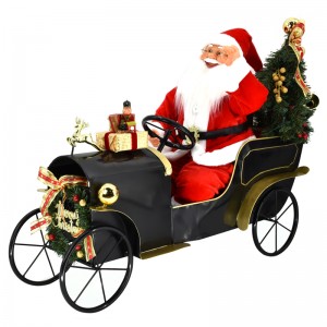 60 cm animato Musical LED santa con auto