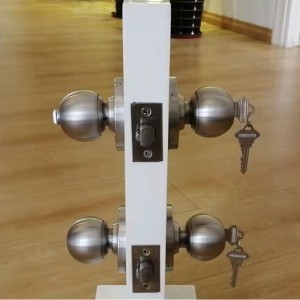 7204 manopola porta cilindrico blocco funzione di ingresso chiave di entrata esterna satinata finitura cromata, Ansi/bhma grado 2 manopola della porta commerciale per uso pesante