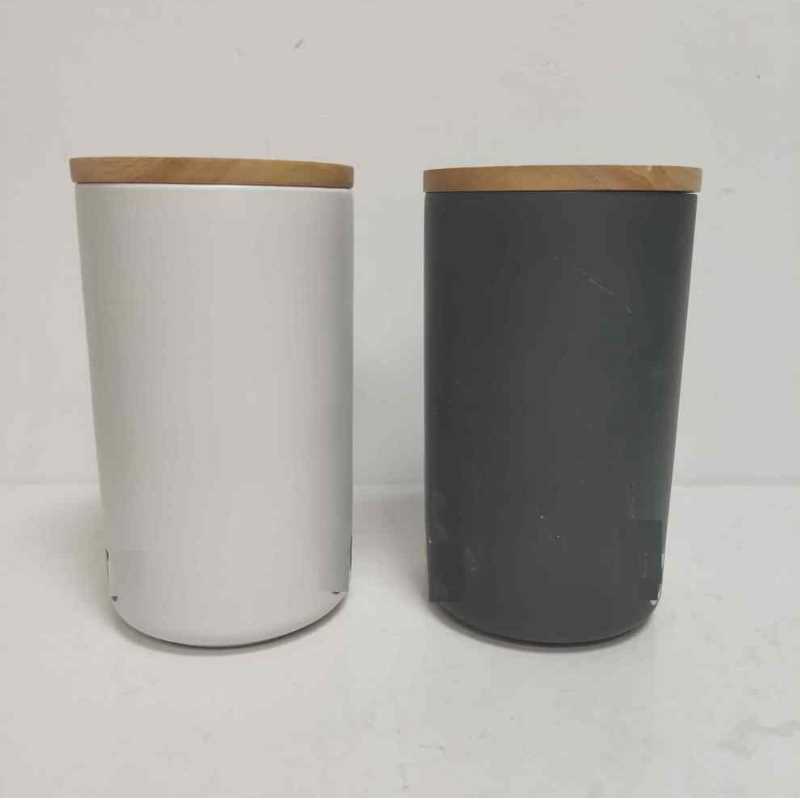 All'ingrosso alto rotondo con coperchio in legno ceramica ceramica stoccaggio decoraggio deposito barattolo