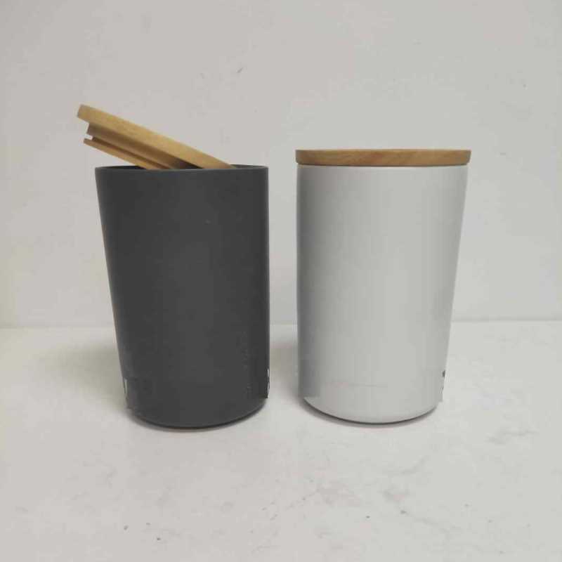 All'ingrosso alto rotondo con coperchio in legno ceramica ceramica stoccaggio decoraggio deposito barattolo