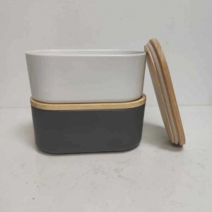 Lungo all\'ingrosso con il coperchio in legno con coperchio in ceramica stoccaggio deposito decorazioni