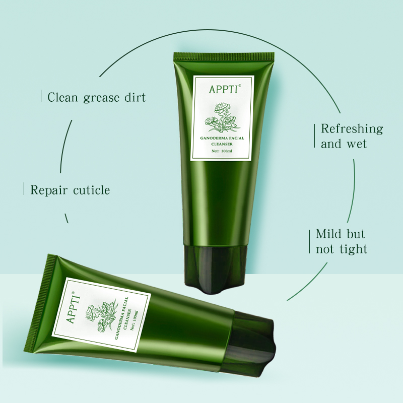 Etichetta privata Anti ACNE Aloe Vera Lavaggio viso Detergente per il viso Ganoderma Essence Fash Wash