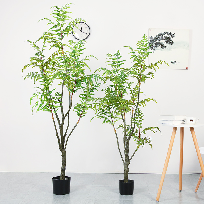 Vendita calda Clorofarytum ComoSum Tree Pianta artificiale albero artificiale albero in vaso felce