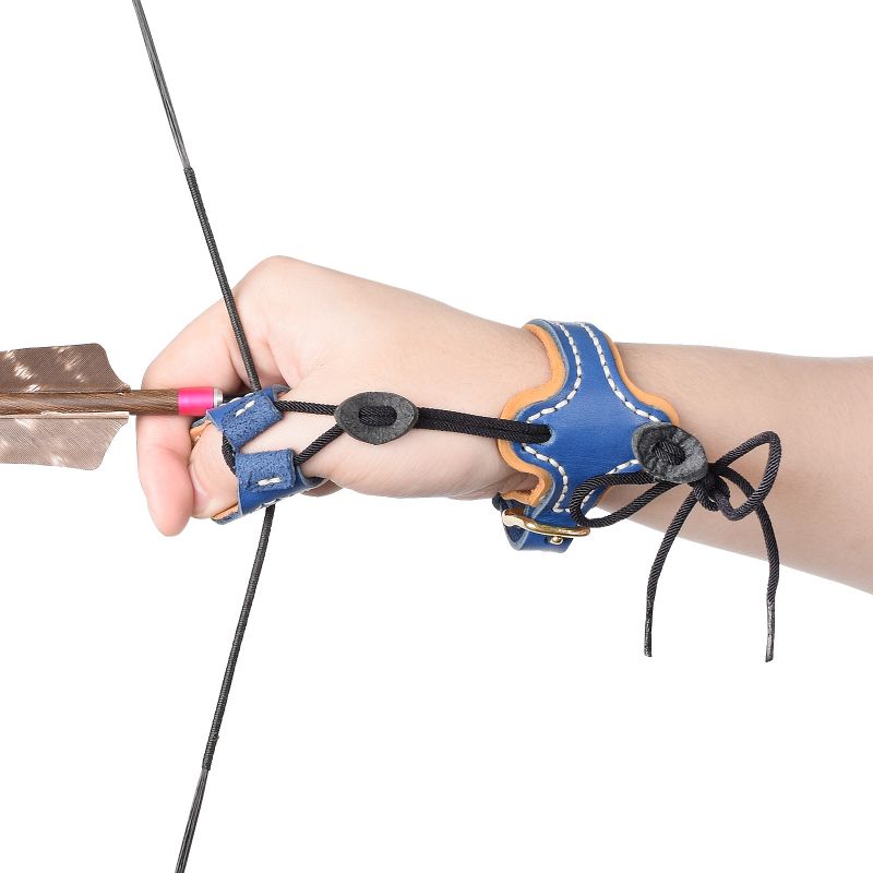Elongarrow M Dimensione Thumb Armor+wrist Strap Archery Shooting Accessori Finger Protection