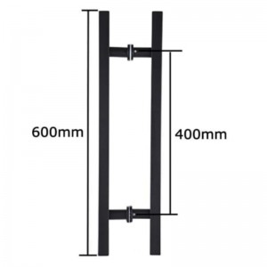 SS-031 Black High Facith Hatless Glass Port Welt Pulning Hand Hand Hasped Lide, 24 pollici Porta a scorrimento quadrata maniglia di porta scorrevole