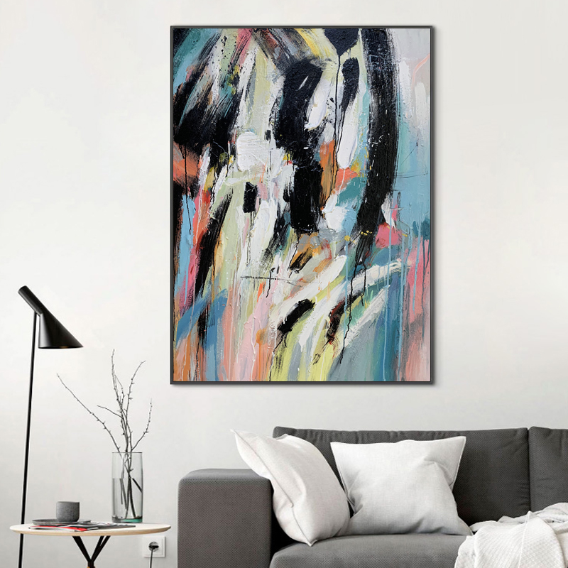 100% Handmade Modern Wall Art Pittura a olio astratta su tela per la decorazione d'ingresso