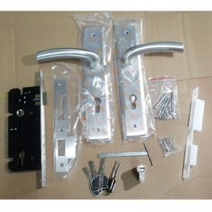 6003 set di leva in acciaio inossidabile manico a piastra lunga, moderna serratura a mortasa contemporanea