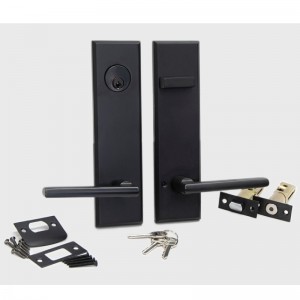 6201 set di leva tubolare a bloccaggio a piastra lunga, moderni set di manico in lega di zinco di alta qualità per porta anteriore e porta esterna