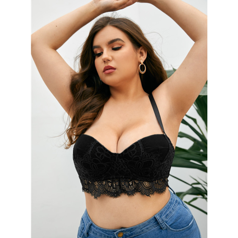 New Design Lace Bra Set Ricamo Sexy Donna Plus Size Raccogliere mutandine biancheria intima