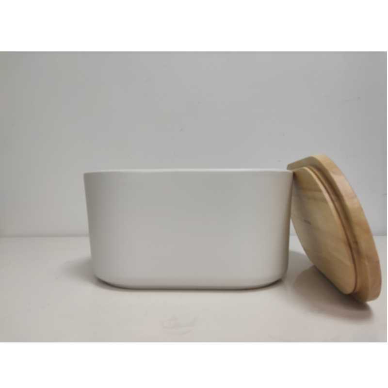 All'ingrosso lungo con coperchio in legno scatola di stoccaggio in gres in ceramica
