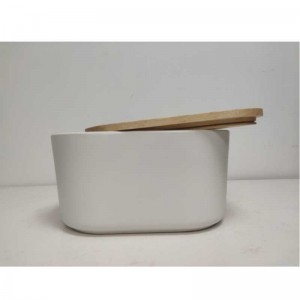 All\'ingrosso lungo con coperchio in legno scatola di stoccaggio in gres in ceramica