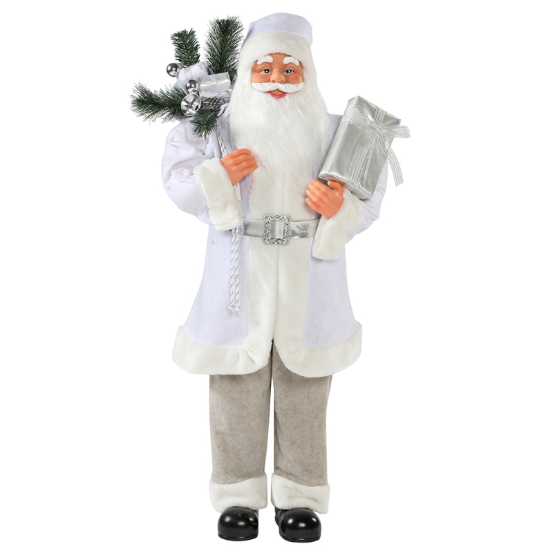 30 ~ 110 cm Natale bianco in piedi Santa Claus Bag regalo ornamento decorazione festival figura figurina collezione tradizionalenatale