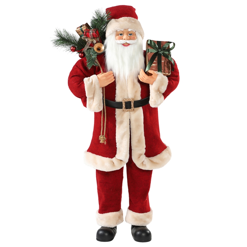 30 ~ 110 cm Natale Babbo Natale con borse regalo ornamento decorazione festival figura figurina collezione tradizionale Natale