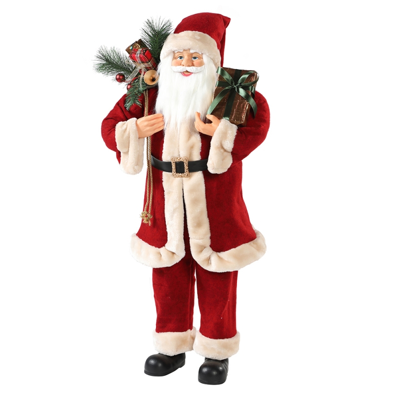 30 ~ 110 cm Natale Babbo Natale con borse regalo ornamento decorazione festival figura figurina collezione tradizionale Natale