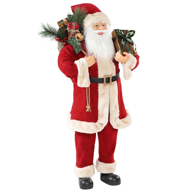 30 ~ 110 cm Natale Babbo Natale con borse regalo ornamento decorazione festival figura figurina collezione tradizionale Natale