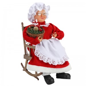 45cm animate santa donne seduti sulla sedia musica elettrica in movimento decorazione dinatale figurine bambola tessuto festival di vacanza