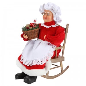 45cm animate santa donne seduti sulla sedia musica elettrica in movimento decorazione dinatale figurine bambola tessuto festival di vacanza