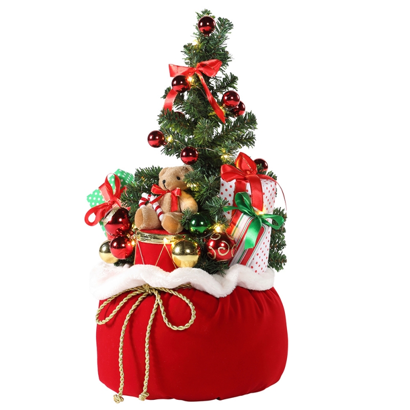 60 cm Natale orso albero home display regali borsa a led ornamento decorazione decorazione figurina partito collezione luci di albero di Natale