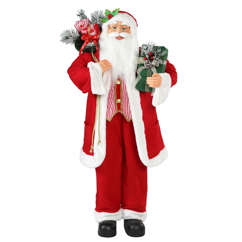 30 ~ 110 cm Natale in piedi Babbo Natale con borse regalo ornamento decorazione tradizionale figurina collezione figurina serienatale serie Xmas