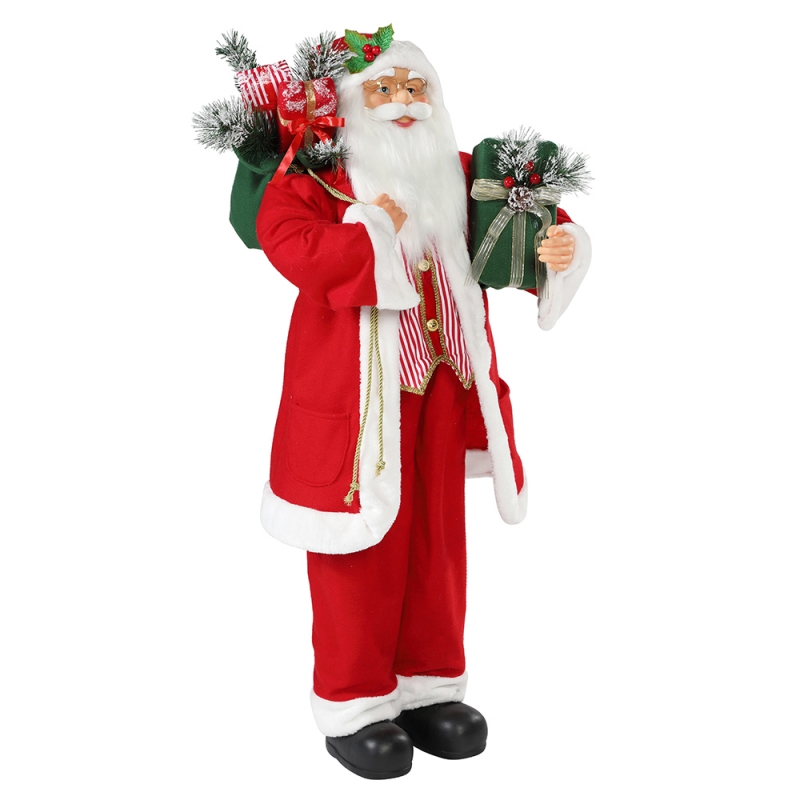 30 ~ 110 cm Natale in piedi Babbo Natale con borse regalo ornamento decorazione tradizionale figurina collezione figurina serienatale serie Xmas