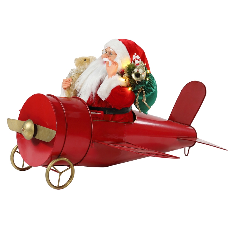 80 cm Natale musicale animato santa claus seduto decorazione piano rosso figurina classica festa ornamento ornamento regali collezione