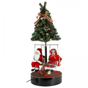 120 cm Natale Ruota l\'albero Babbo Natale con decorazione musicale decorazione festival figura figurina collezione tradizionale