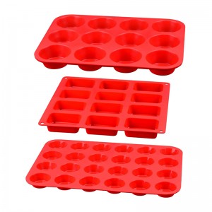 Stampi per muffin in silicone rettangolare rotondo, forniture di cottura