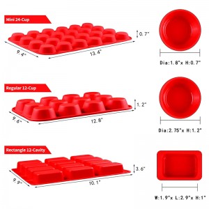 Stampi per muffin in silicone rettangolare rotondo, forniture di cottura