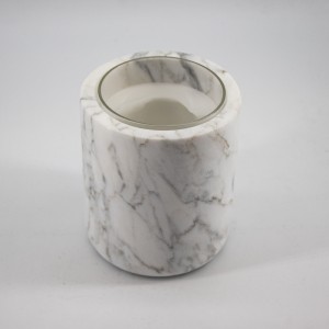 Portacandele in vetro in marmonaturale tazza di vetro