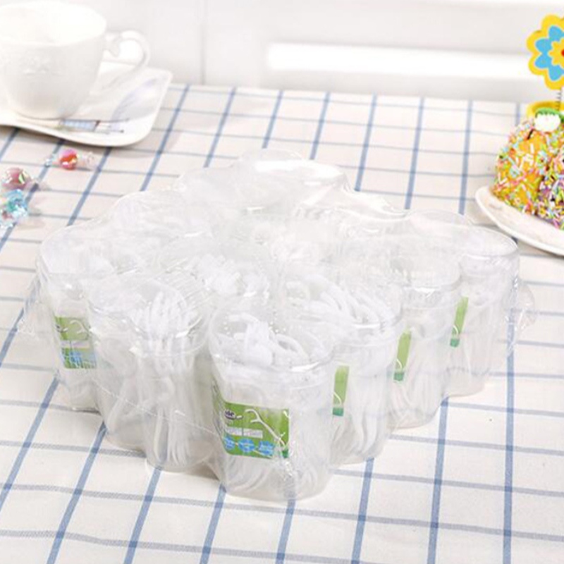 50 PCS imballaggio scatola a forma di cuore OEM monousonaturale all'ingrosso a buon mercato bastoncini filo dentali imballaggio floss dentale