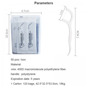 50 scelte etichetta privata di alta qualità Scatola floss dentaria di alta qualità igiene orale Hygiene singolarmente avvolto da stuzzicadenti da stuzzicadenti portatile